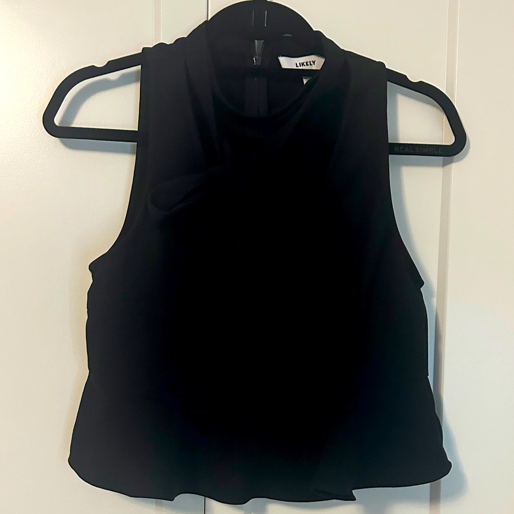 Likely Elegant Black Sleeveless Blouse
